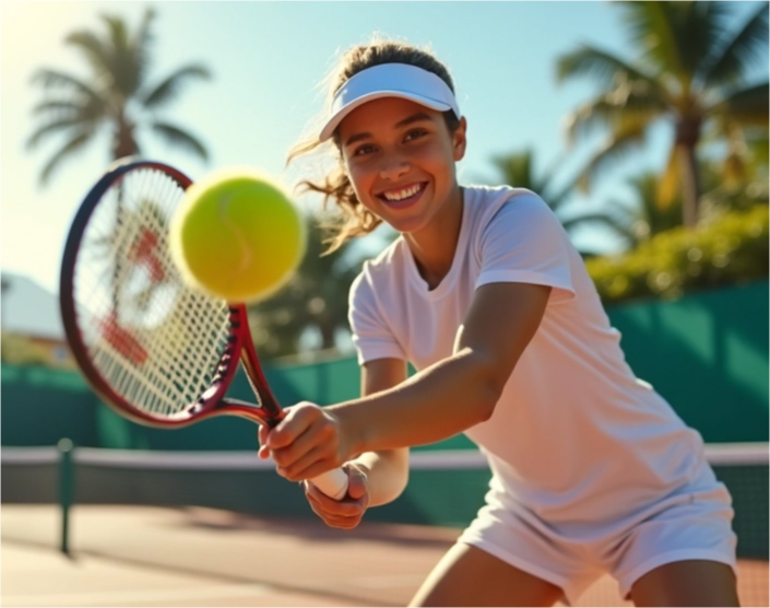 young-teen playing tennis