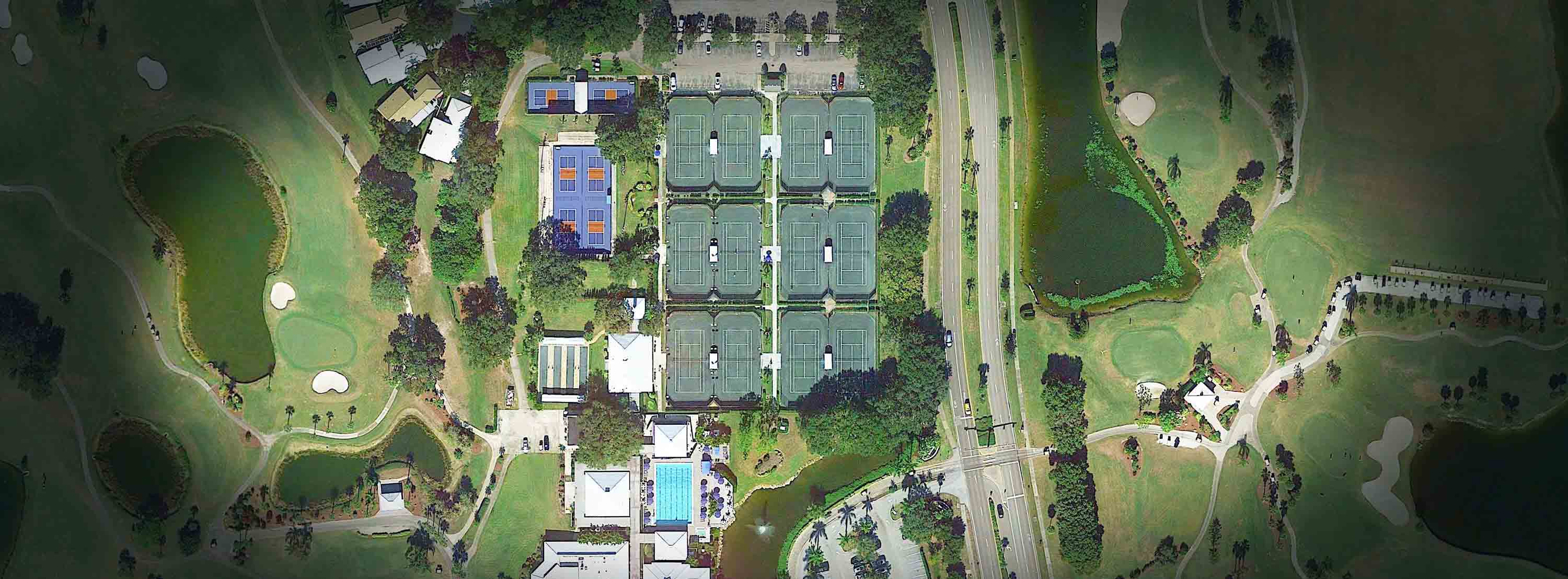 Map to Adult Tennis and Pickleball Lessons at Plantation Golf and Country Club, Venice, FL